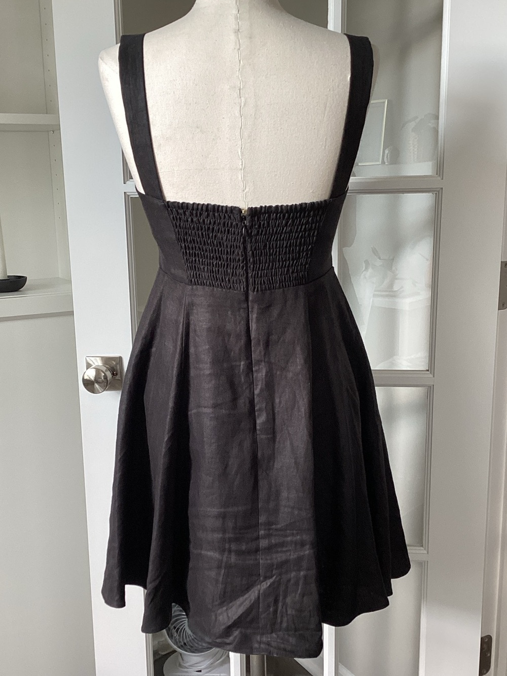 NWT Sézane Salie Black Square-Neck Fit & Flare Mini Dress - Picture 5 of 15